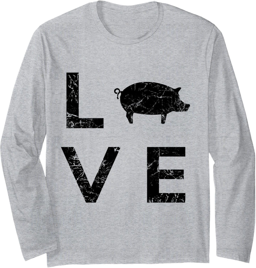 Schwein Landwirt Bauer Schweine-Züchter Landwirtschaft Langarmshirt