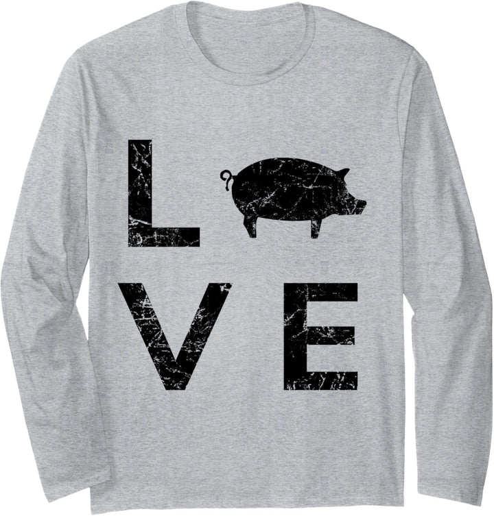 Schwein Landwirt Bauer Schweine-Züchter Landwirtschaft Langarmshirt