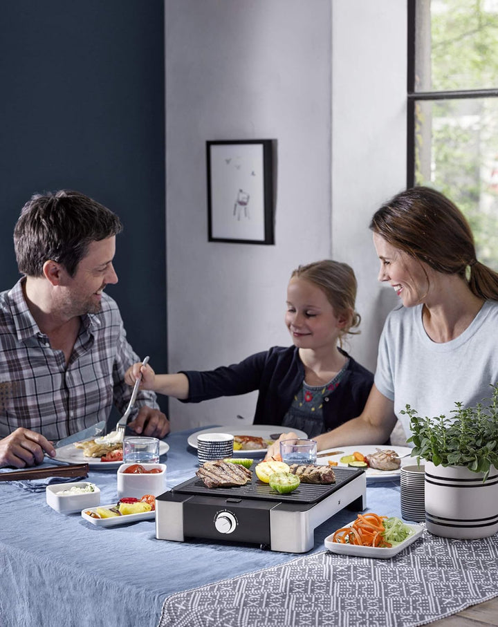 WMF Lono Tischgrill Quadro, Elektrogrill mit kompakter Grillfläche, spülmaschinenfest, 1250 W