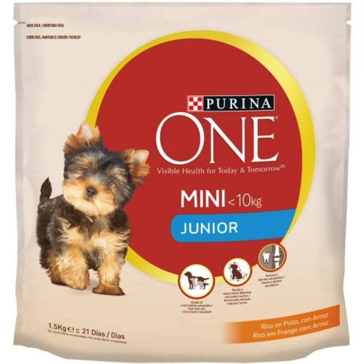 PURINA ONE Hundefutter Junior mit Huhn und Reis, 6 x 1,5 kg 6 bolsas de 1,5kg Junior, 6 bolsas de 1,