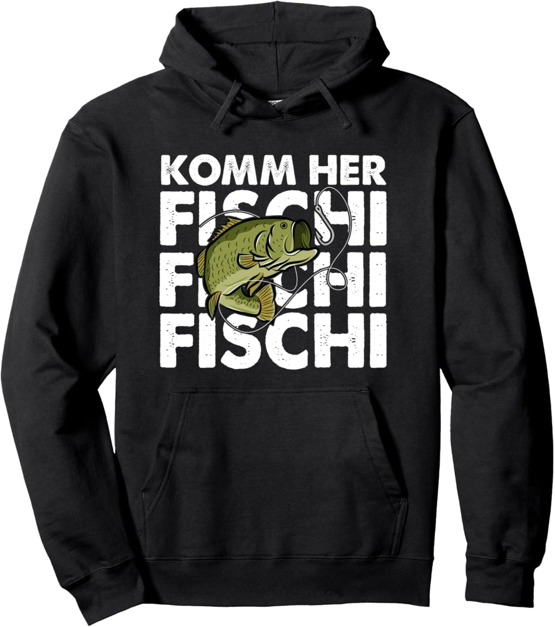 Komm Her Fischi Fischi Angeln Angler Petri Heil Geschenkidee Pullover Hoodie