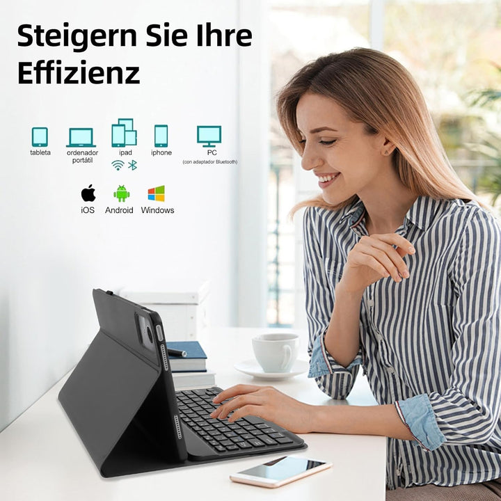 AGARELE Tastatur Hülle für Lenovo Tab M11 11 Zoll 2024, [QWERTZ Deutsch] Tastatur für Lenovo Tab M11