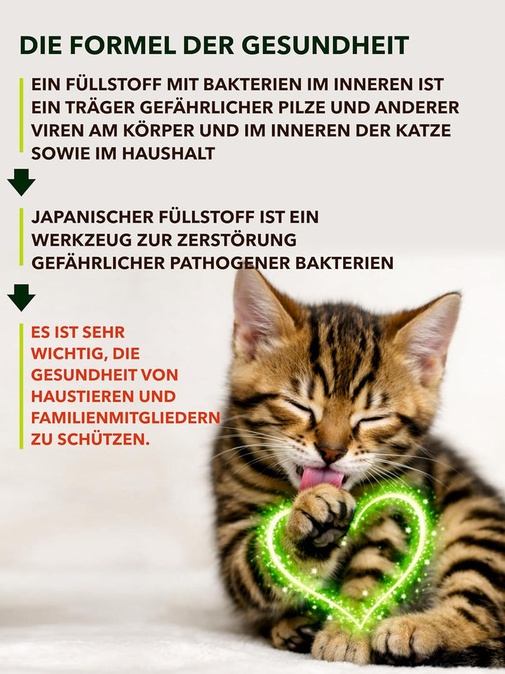 Tofu Katzenstreu aus Grünen Erbsen | Spülbar & Klumpend | Antibakteriell | Geruchskontrolle & katzen