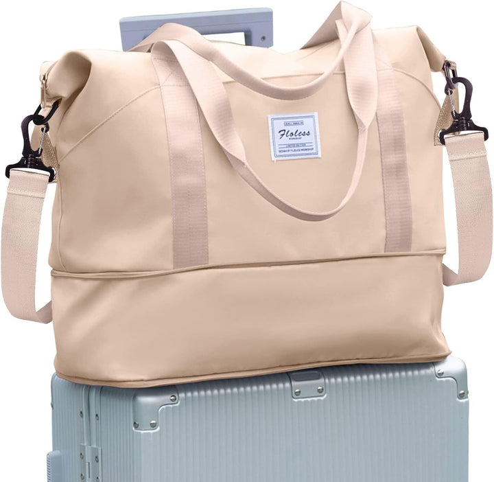 Reisetasche Damen Sporttasche mit Kulturbeutel 40x20x25 Ryanair Handgepäck Tasche Weekender Bag Schw