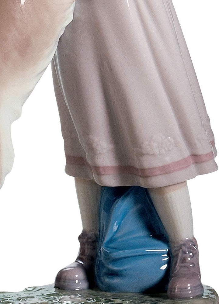 LLADRÓ Hunde Figur Freudiges Wiedersehen. Mädchen. Porzellan.