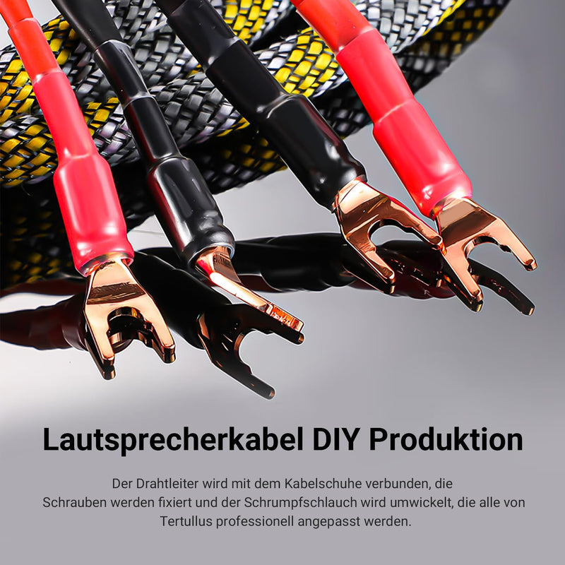 Tertullus 8 Stück Reines Kupfer HiFi Kabelschuhe Lautsprecher Schrauben High End Y-Stecker kabelschu