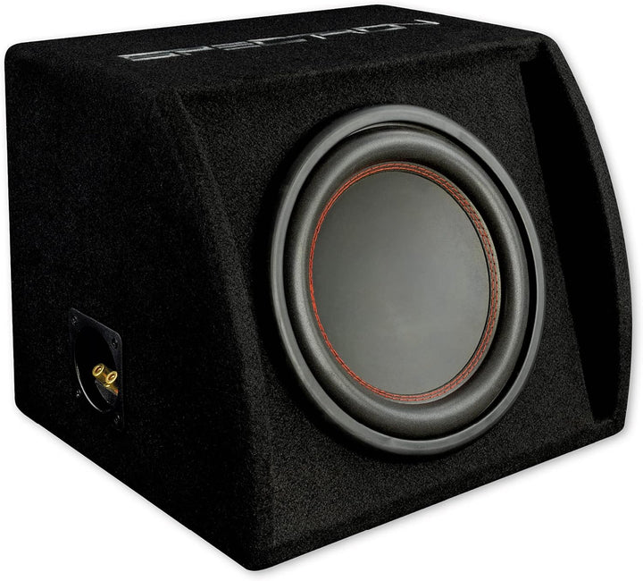 SPECTRON SP-25RS: kompakter Bassreflex Subwoofer, Bassbox für Autos, Basskiste mit 25 cm Woofer Chas