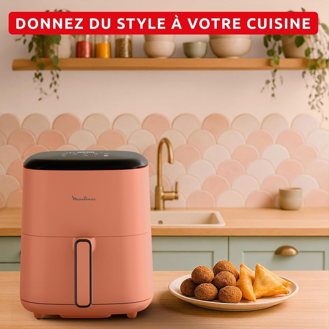 Moulinex Easy Fry Pop Terracotta 5 l, Air Fryer, bis zu 6 Personen, 10 intuitive Programme, digitale