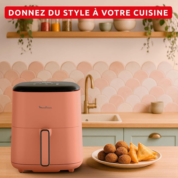 Moulinex Easy Fry Pop Terracotta 5 l, Air Fryer, bis zu 6 Personen, 10 intuitive Programme, digitale