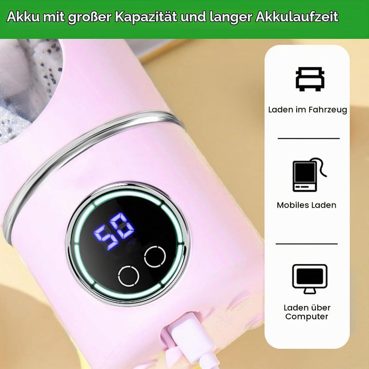 Smoothie Maker to Go, 700ml Tragbarer Mixer, Portable Blender mit 12-Klingen Edelstahl, Mini Mixer f
