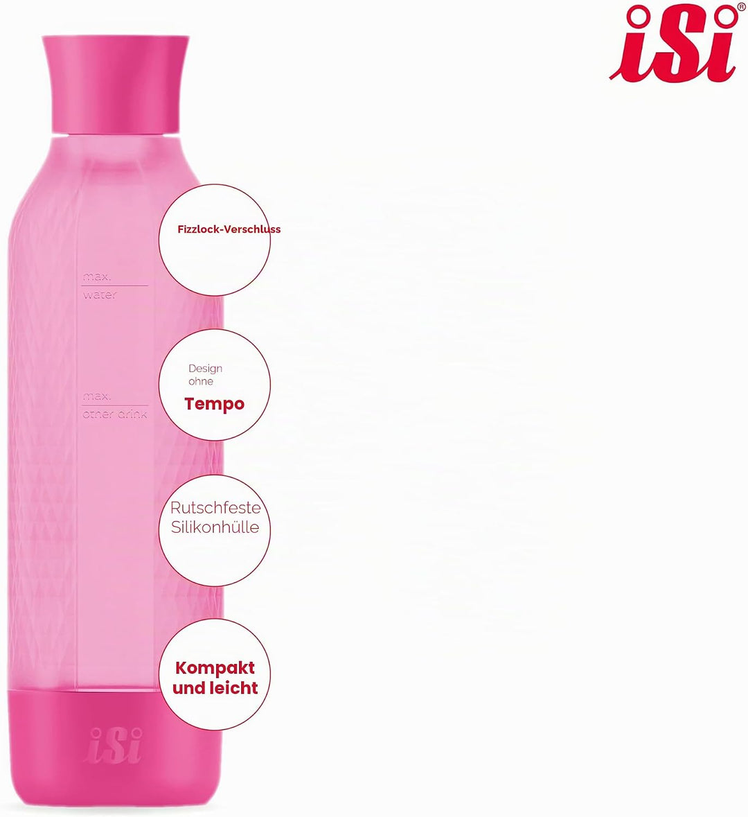 ISI Twist'n Sparkle Virtuoso Zusatzflasche Wassersprudler 0.95L – Ersatzflasche Soda Maker für Sprud