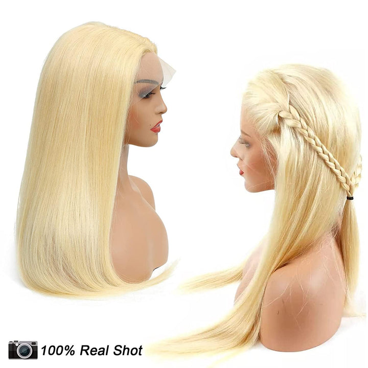 613 Blond Echthaar Perücke 13x4 Lace Frontal Wig Human Hair Perücke Blond Pre Plucked with Baby Hair