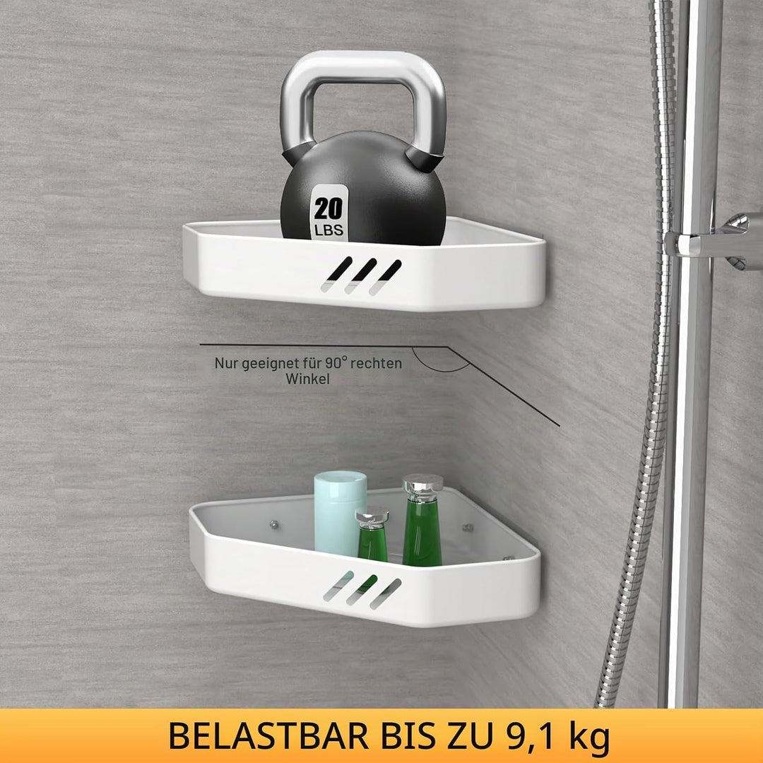 Ibergrif M34034W Duschablage ohne Bohren Ecke, 2 Stück Rostfreie Badezimmer Organizer, Badregal Edel