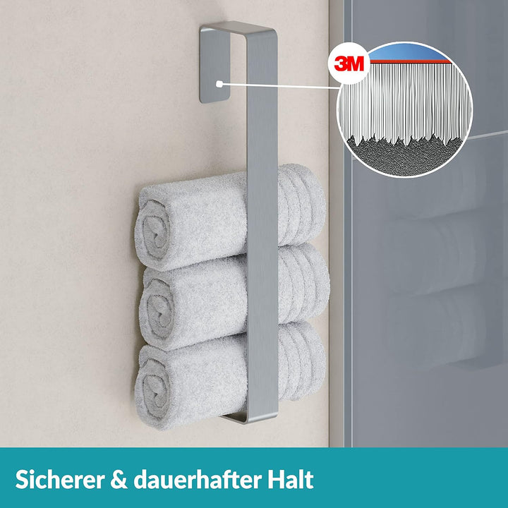 WEISSENSTEIN Handtuchhalter Gäste ohne Bohren - Edelstahl - Gästehandtuchhalter Senkrecht 45cm Silbe