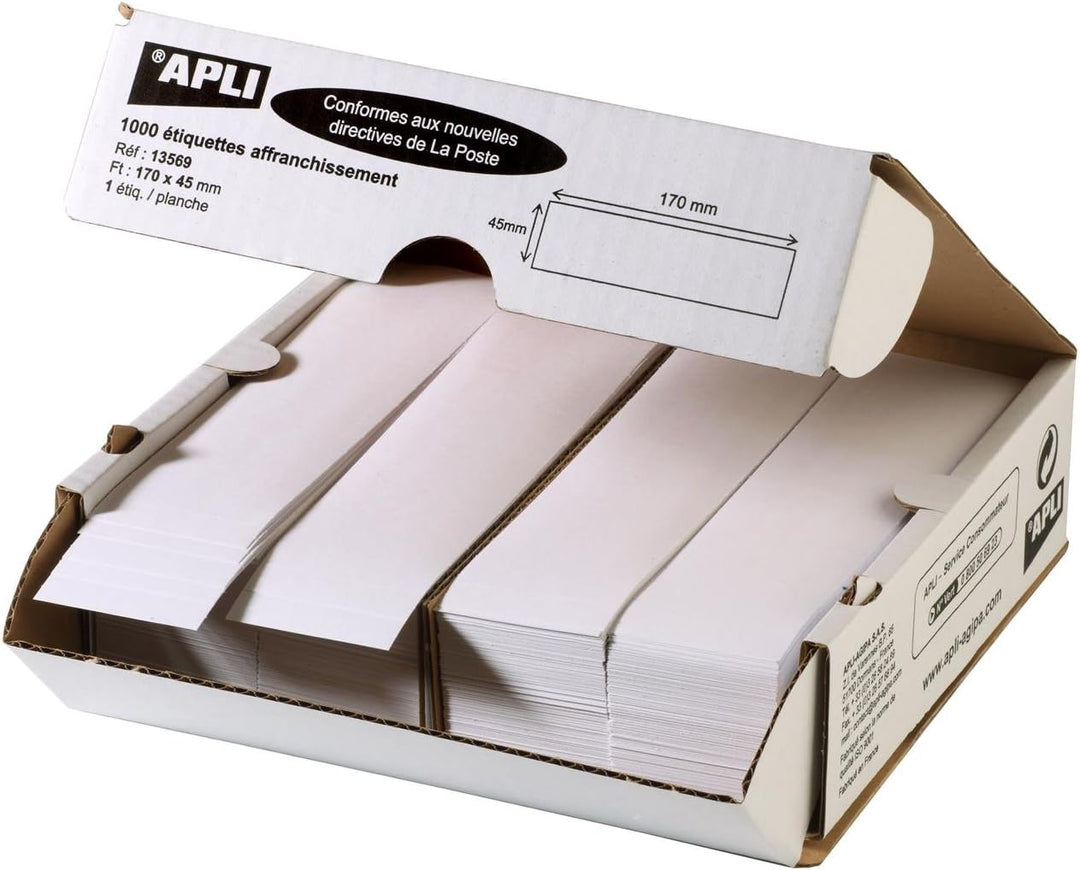 Agipa Etikett Versand von Portos 170 x 45 mm, weiss, Dose, 1000 Stück
