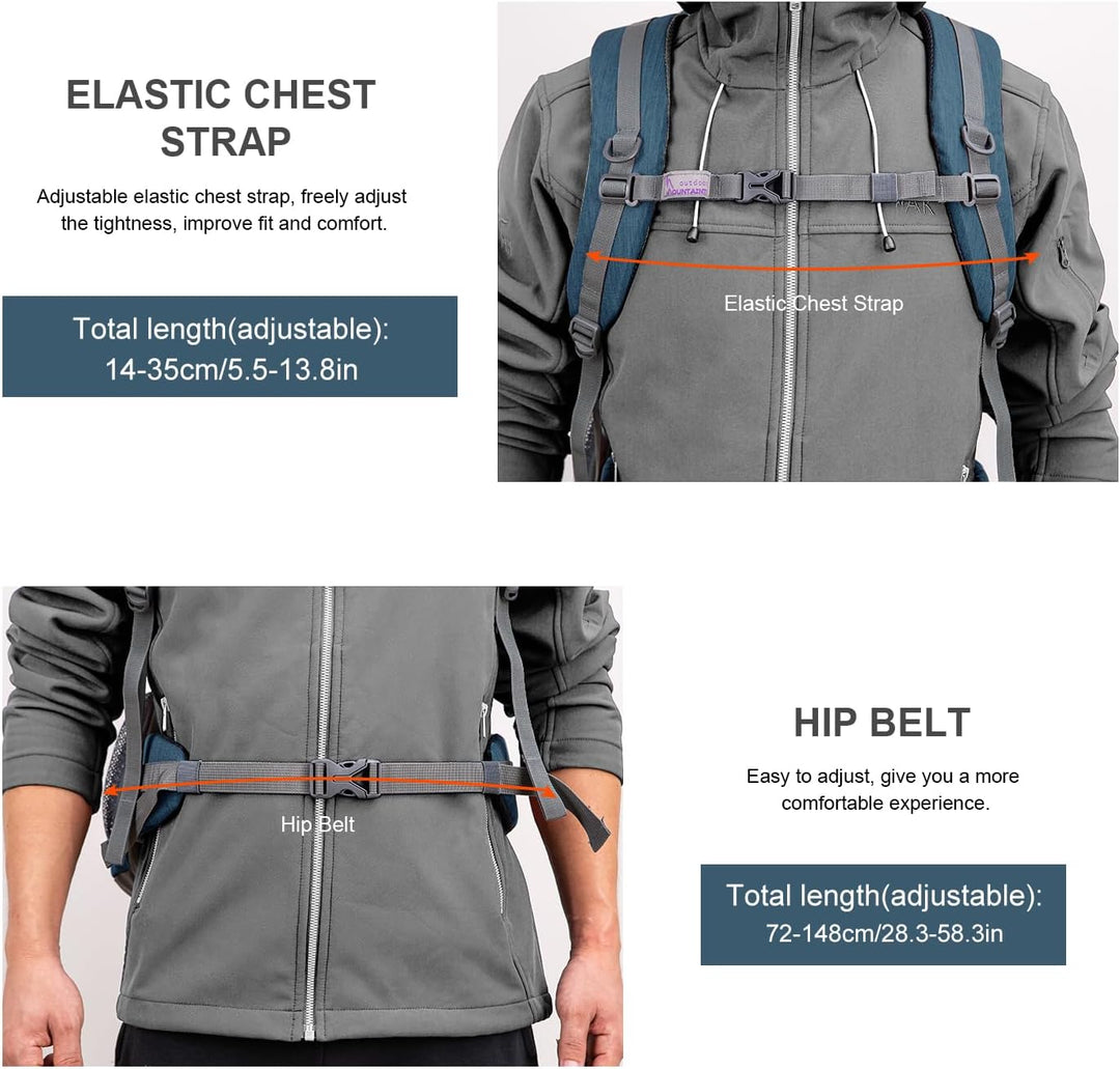 MOUNTAINTOP 40L Wanderrucksack Herren Damen Trekkingrucksack Backpacker Reiserucksack Outdoor Campin