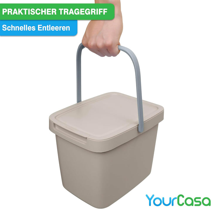 YourCasa Biomülleimer Küche 6L Komposteimer Küche für alltäglichen Biomüll Behälter - Kompostbehälte