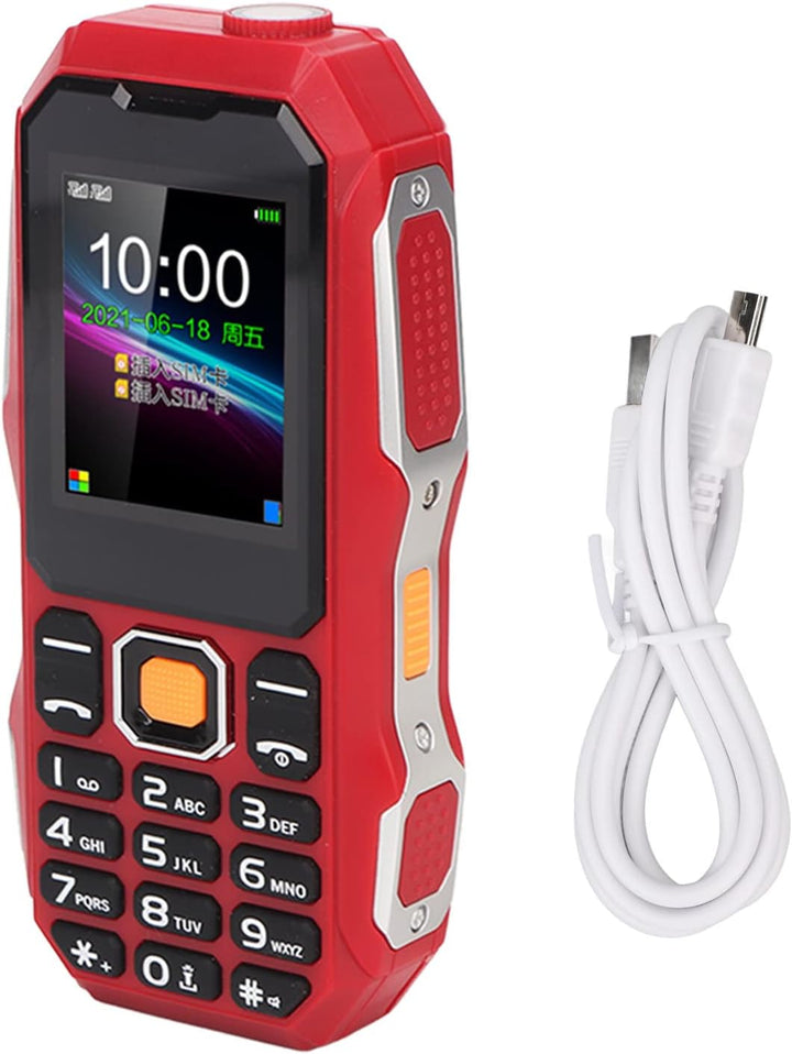 Robustes 2G-Handy, Entsperrtes Dual-SIM-Handy für Senioren, 1,8-Zoll-HD-Bildschirm, 5800-mAh-Akku, L