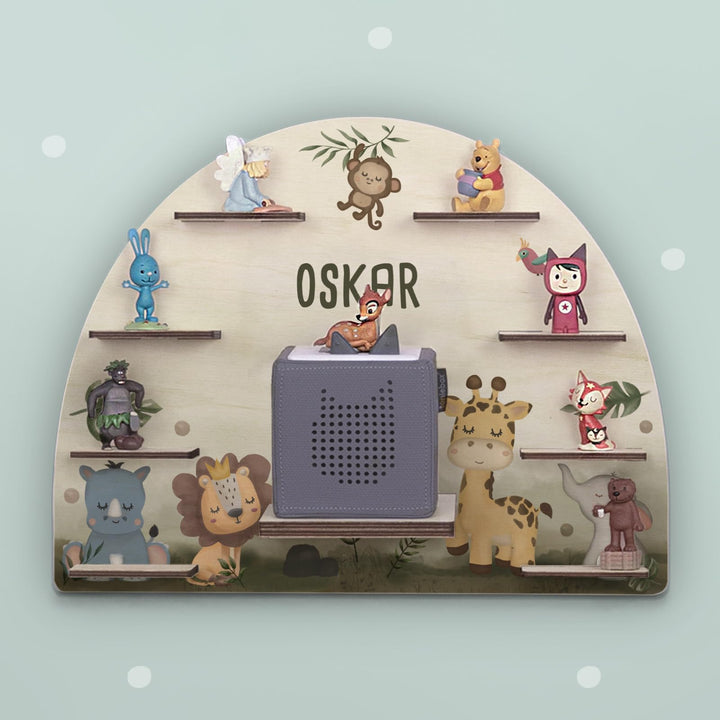 hellomini Personalisiertes Toniebox Regal für Toniebox 1 & Toniebox 2 - Tonie Regal Kinder mit Wunsc