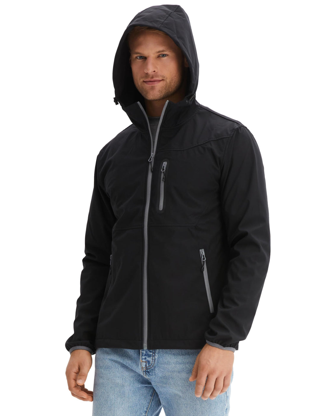 Morgenstern Softshelljacke Regenjacke Herren Wasserabweisend Atmungsaktiv, M Schwarz
