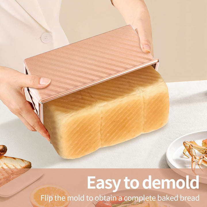 Brotbackform Mit Deckel, Toastbrot Backform Mit Deckel, 2PCS Antihaft Brot Toastform, Brotformen Zum