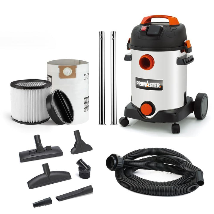Primaster Nass-Trockensauger Pro 25 SI 1800 W 25 L Edelstahlbehälter Nass-Trockensauge
