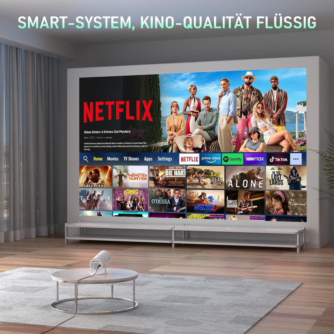 [Netflix-zertifizierter & Elektrischer Focus] Beamer 17000L 1080P Mini Beamer mit WiFi & Bluetooth P