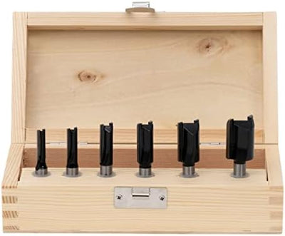 Nutfräsersortiment, Hartmetallschneiden, 6-teilig, 8 mm, Holzfräser, Fräser für gägngie Oberfräsen (