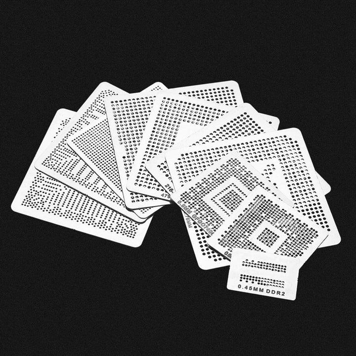 130 Stück IC Chip BGA Reballing Stencil Kits, etc für alle Arten von BGA-Chips, Lötmodelle für Lapto