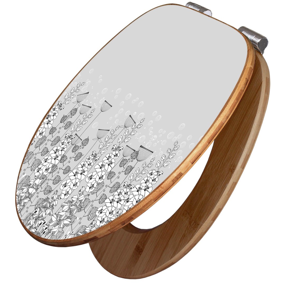 banjado Design WC Sitz Bambus Absenkautomatik 45,8x37,5cm - Toilettendeckel mit Absenkautomatik Holz