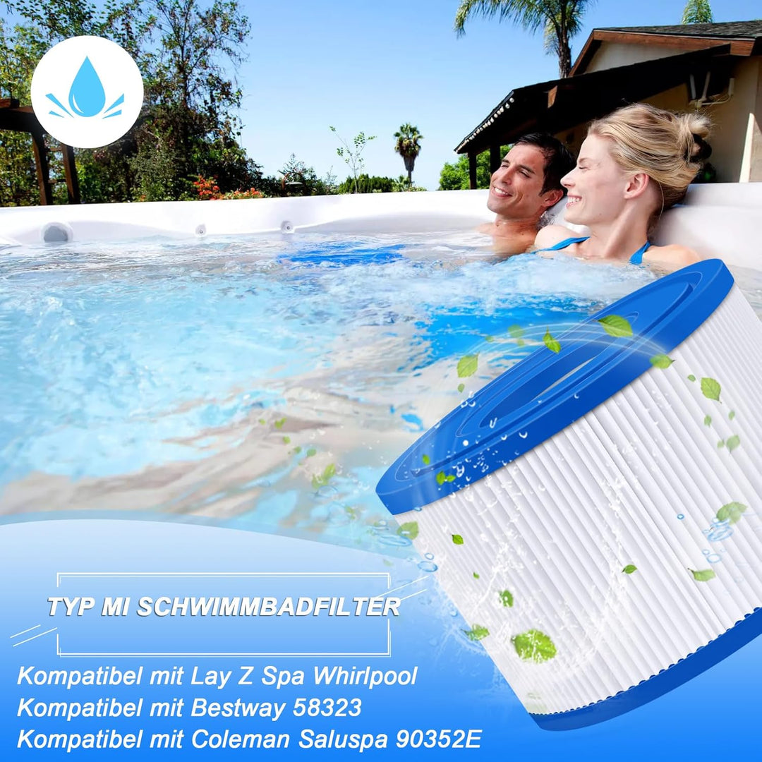 KGC 8 Stück VI Filter Pool, VI Filterkartusche Pool, Filter für Whirlpool, Aufblasbare Whirlpool-Fil
