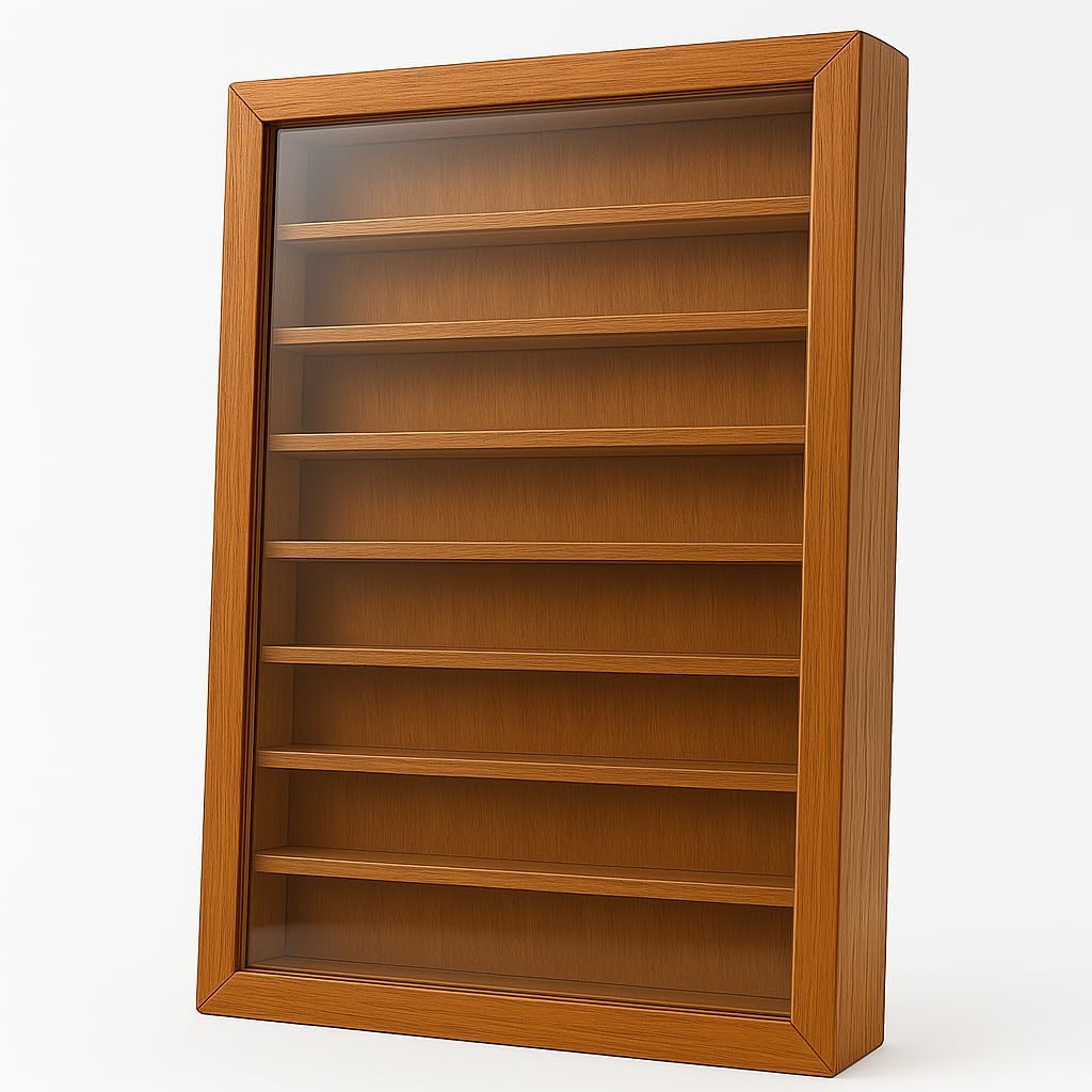 Vitrine Miniatur-Kollektionen, Eichenlack, Masse (B/T/T): 30 x 5 x 48 cm. 30*5*48 cms, 30*5*48 cms