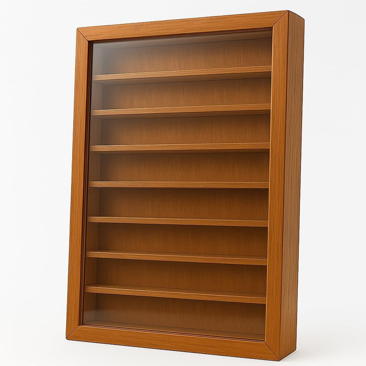 Vitrine Miniatur-Kollektionen, Eichenlack, Masse (B/T/T): 30 x 5 x 48 cm. 30*5*48 cms, 30*5*48 cms