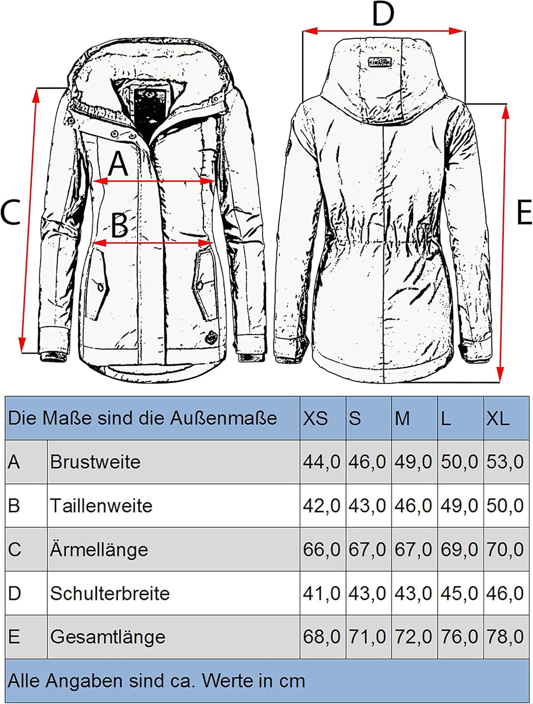 Ragwear Damen warme Winterjacke kurz mit Kapuze Monade XS-6XL XL Dark Grey24, XL Dark Grey24