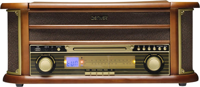 Denver MCR-50 Retro Musik-Center mit Plattenspieler braun