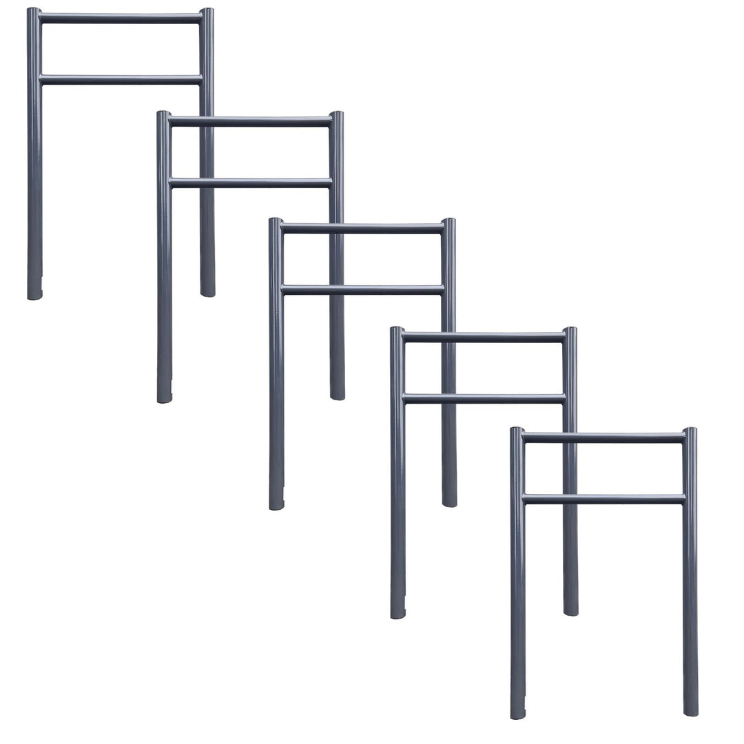 TRUTZHOLM 5x Fahrradanlehnbügel mit Knieholm 115x75 cm Stahl pulverbeschichtet Ø 60 mm Anlehnbügel z