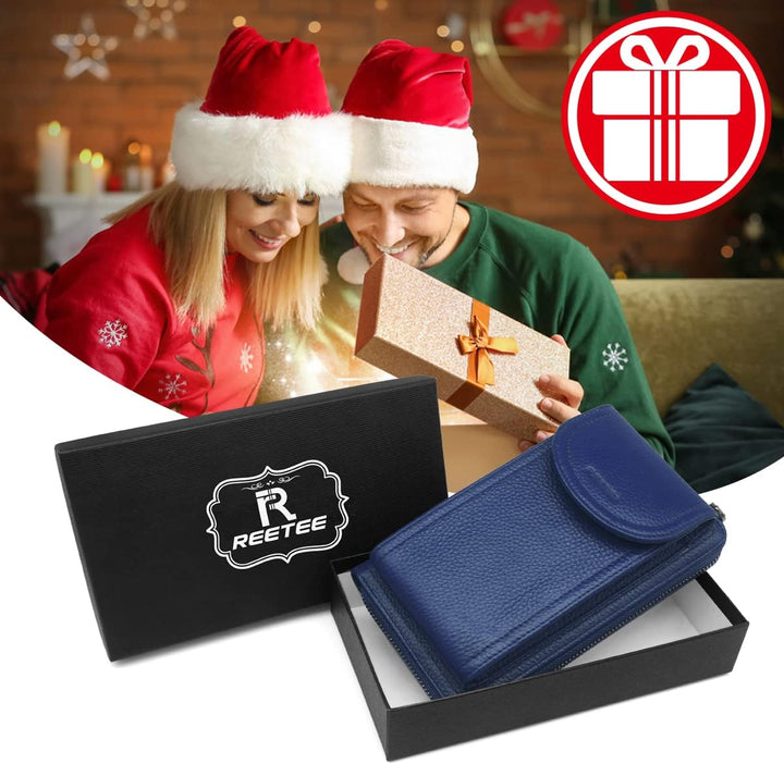 Handytasche zum Umhängen RFID Schutz Geldbeutel Damen Handy Umhängetasche Leder Viele Fächer Handy S