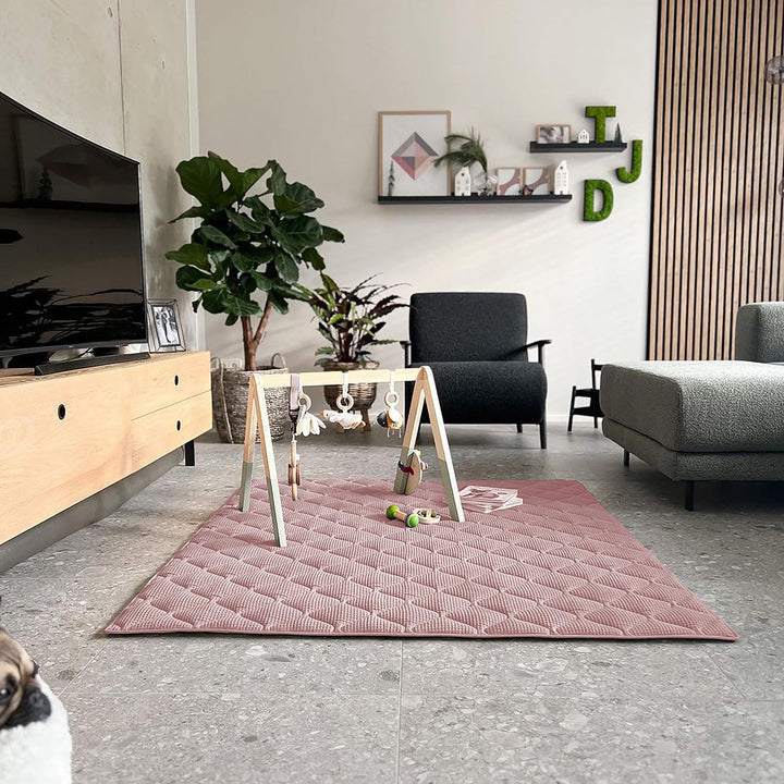 Sanosoft® Krabbeldecke - rutsch- &amp; wasserfest - Made in Germany Rosa 120x120cm 120x120cm Rosa, 120x1