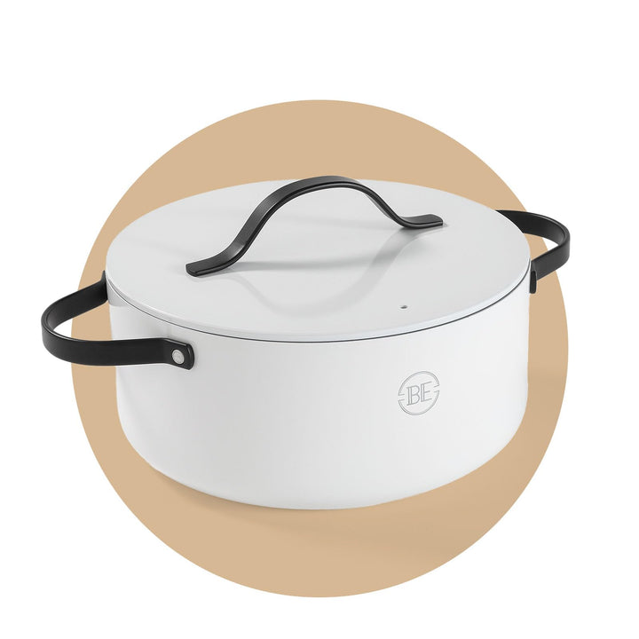 BE Living Essential Schmortopf mit Deckel – Ø 24 cm – Keramische Antihaftbeschichtung – Induktionsge