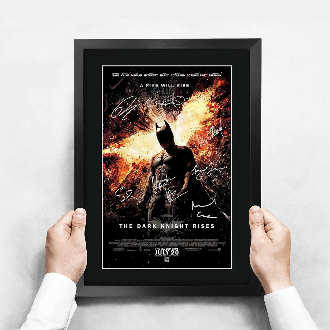 HWC Trading The Dark Knight Rises A3 Gerahmte Signiert Gedruckt Autogramme Bild Druck-Fotoanzeige Ge