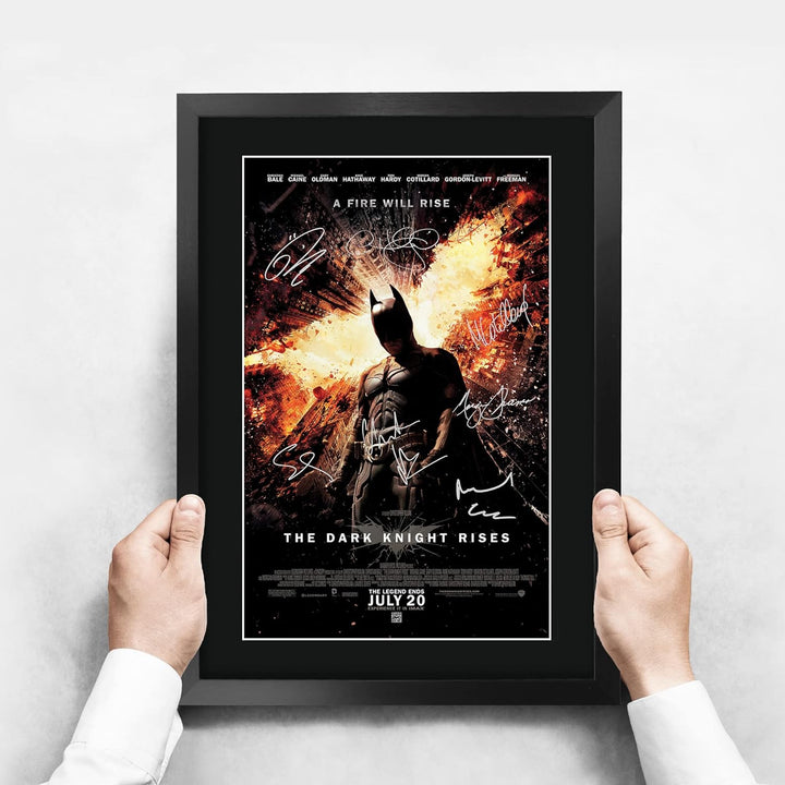 HWC Trading The Dark Knight Rises A3 Gerahmte Signiert Gedruckt Autogramme Bild Druck-Fotoanzeige Ge