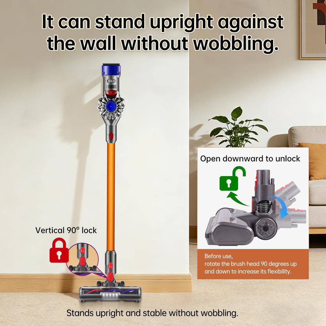 KENVOR Bürste kompatibel mit Dyson V7, V8, V10, V11, V15, Zubehör für Bodenbürste mit Direktantrieb