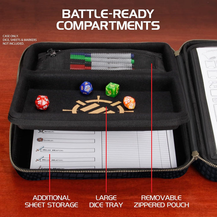 ENHANCE RPG-Organizer-Tasche – DND-Ordner mit integriertem Zeichenblatthalter und löschbarem Anreiss