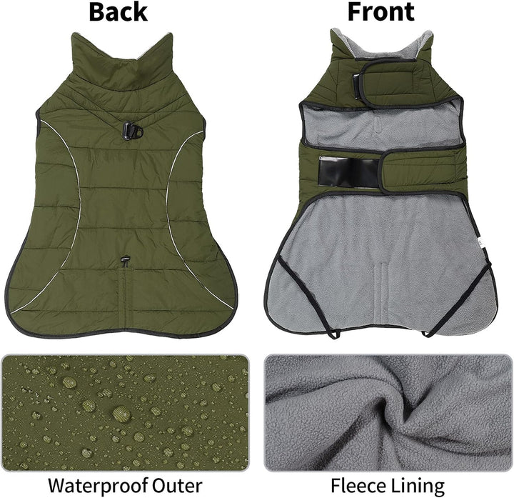 HEYWEAN Mantel Hund Wasserdicht Hundemantel Warm Winter Hundejacke Fleece Hunde Pullover Wintermante