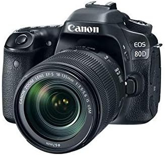 Canon EOS 80D DSLR Digitalkamera inkl. EF-S 18-135mm F3.5-5.6 is USM Objektiv (24,2 Megapixel, 7,7 c