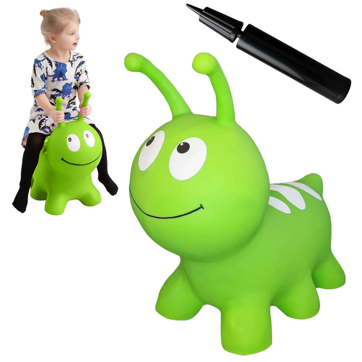 GERARDO'S Toys Jumpy Hüpftier grüne Wurm - Hüpftiere ab 1 Jahr und ab 2 Jahre - Aufblasbare Tiere Sp
