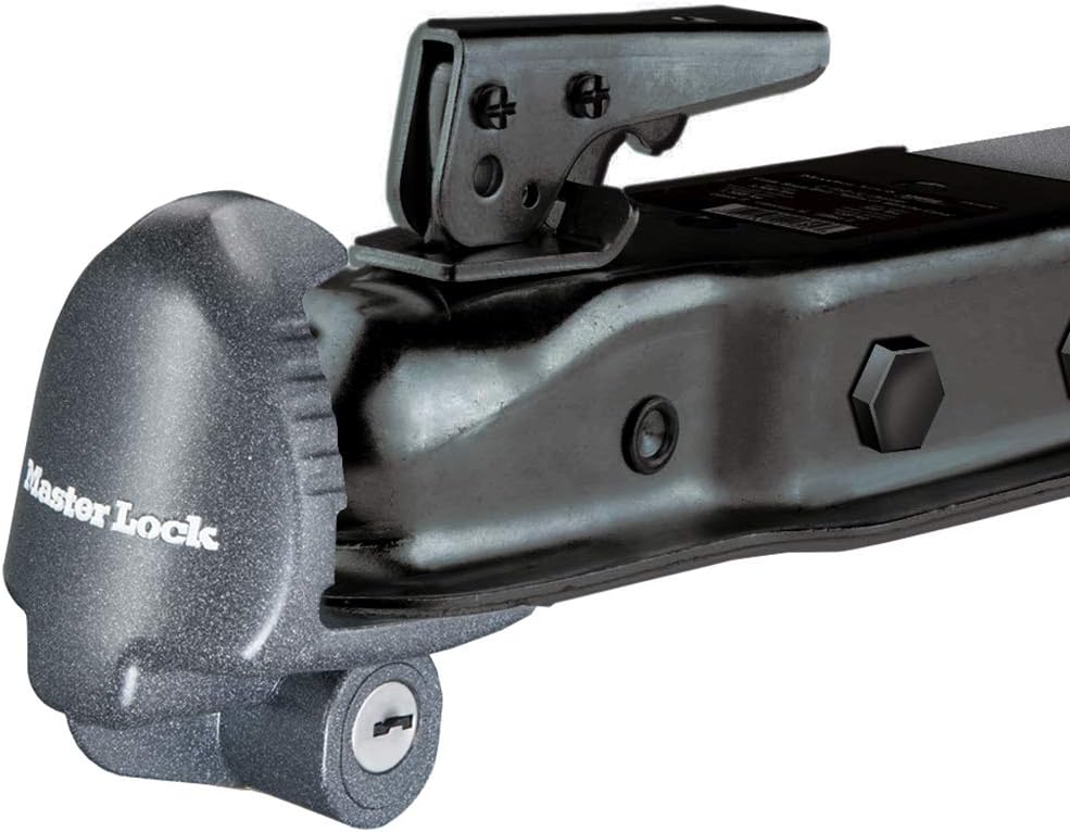 Master Lock 379ATPY Universalschloss für Anhängerkupplung, Schwarz Anhängerkupplung Schloss, Anhänge
