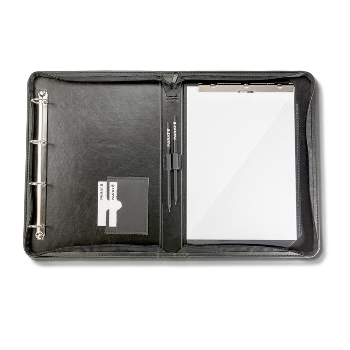 PARAT 5071000021 Schreibmappe (Notizmappe aus Leder, schwarz, 37x4x27,5cm, ohne Inhalt)