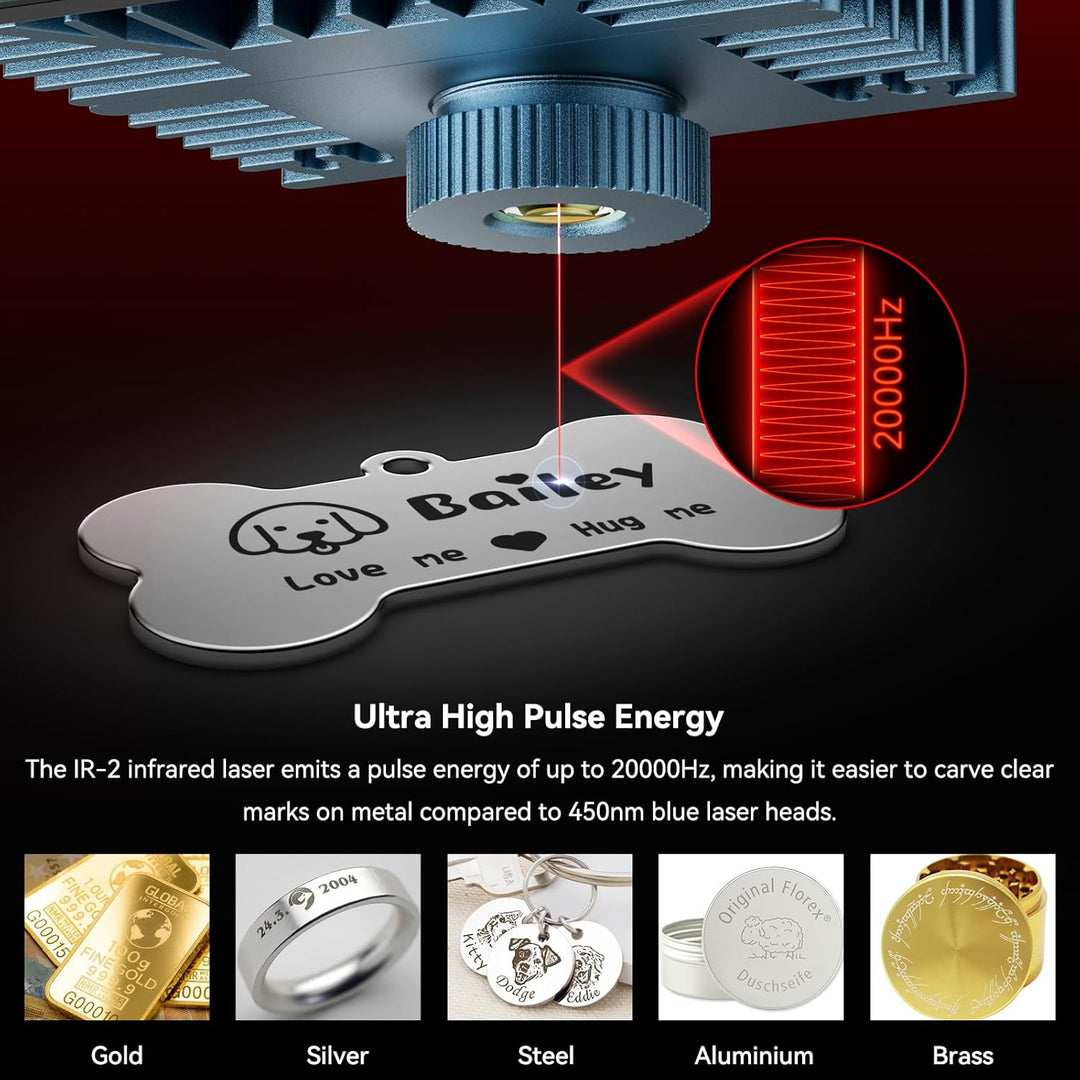 Sculpfun IR-2 1064 nm Infrarot Lasermodul, 0,03 mm Laserpunkt, für Metall und Kunststoffgravur, für