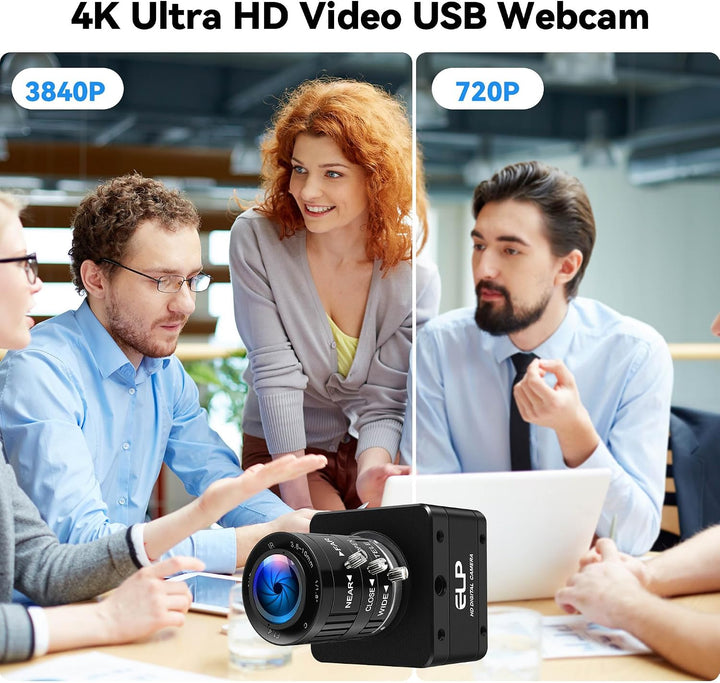 ELP USB 3.0 Webcam (60 fps),4K IMX678 Industriekamera für schlechte Lichtverhältnisse,3,6–10 mm 3-Fa